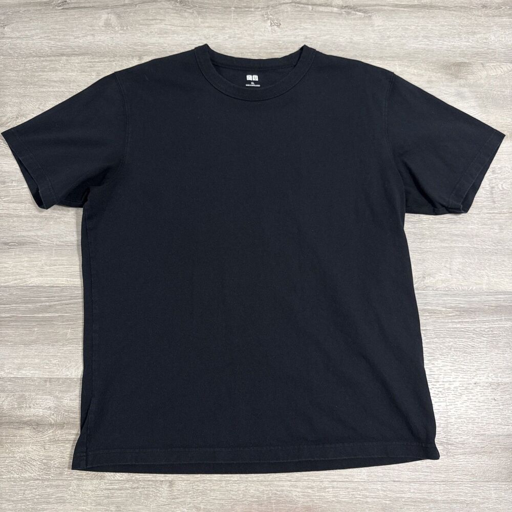 Uniqlo U Shirt Men's Black Crew Neck Heavyweight Cotton XL 100% Cotton
